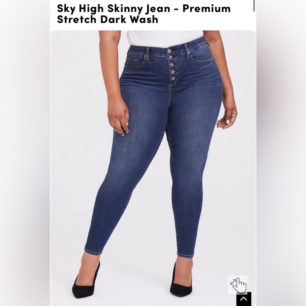 Torrid Size 28 Sky High Skinny Jeans Blue Button Fly